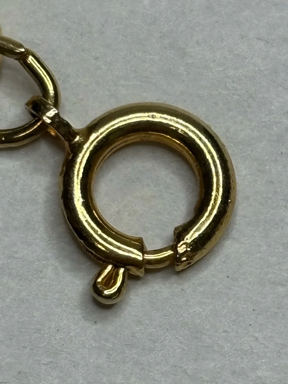 Vintage 13in Gold Tone Pocket Watch Chain with Spring Ring & Dog Clip #6060